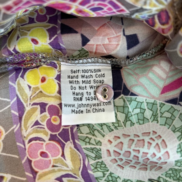 NWT Johnny Was Silk Blouse XS - Picture 6 of 15